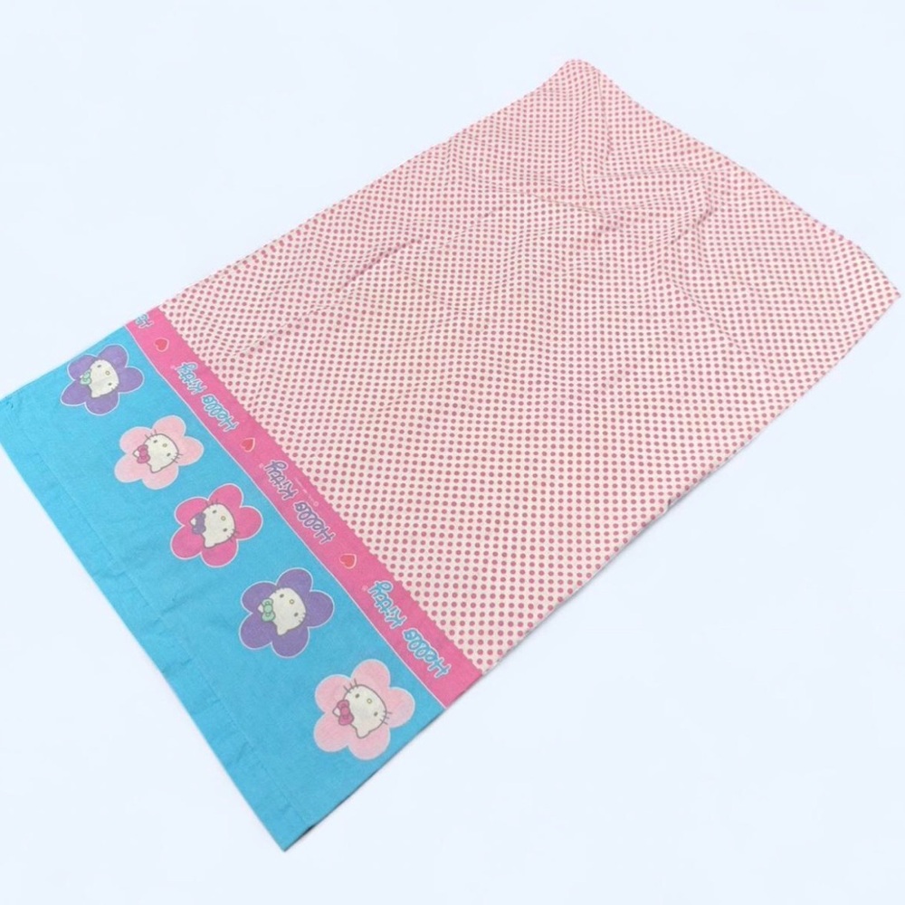 Hello Kitty Pink Polka Dot Flower Border Pillowcase